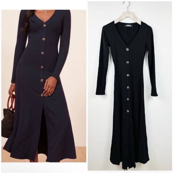 Reformation V-neck button down dress - Picture 1 of 9